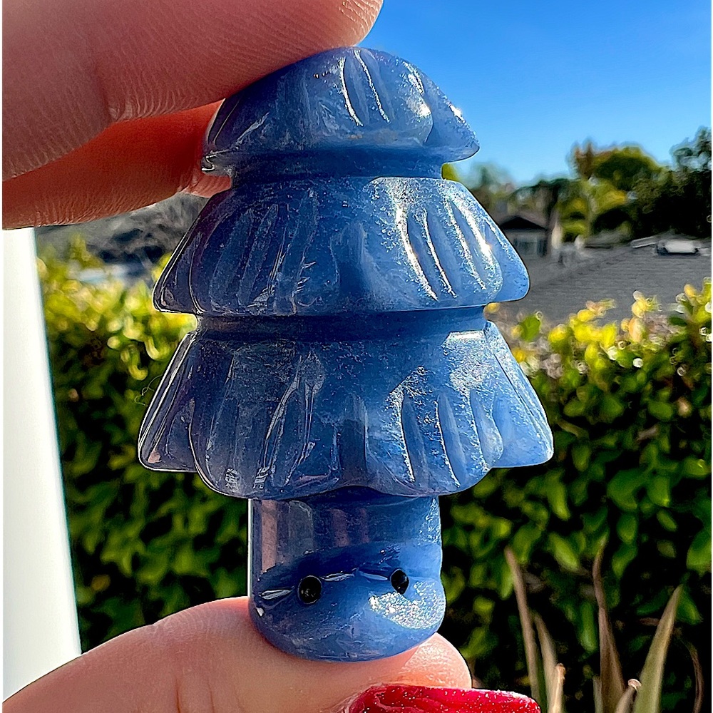 Blue Aventurine Christmas Tree Hedgehog